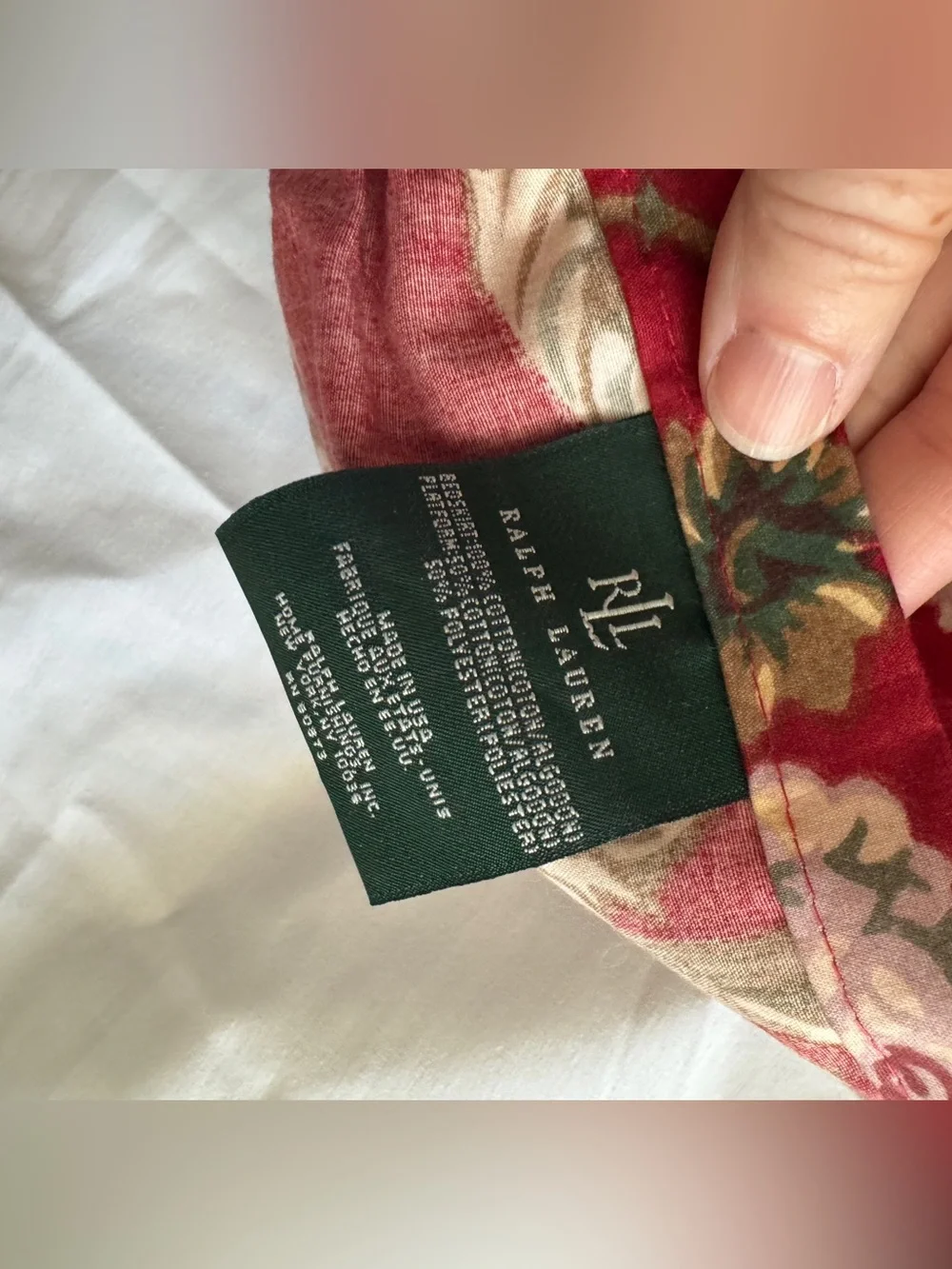 Ralph Lauren Danielle Maesellis twin bed set French country roses red EUC